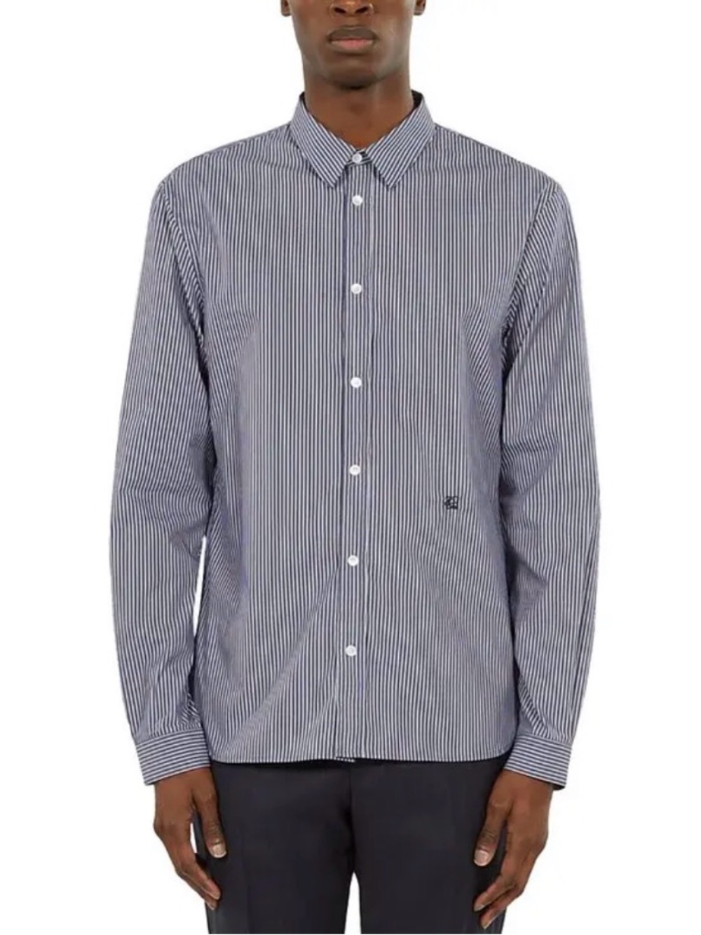 The Kooples Navy and White Pinstripe Button-Down Shirt